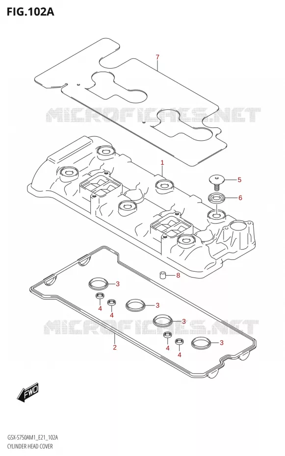 COUVRE CULASSE Suzuki MOTO 750 GSX-S 2021  GSX-S750UQ / ​GSX-S750UQZ M1 (E21)