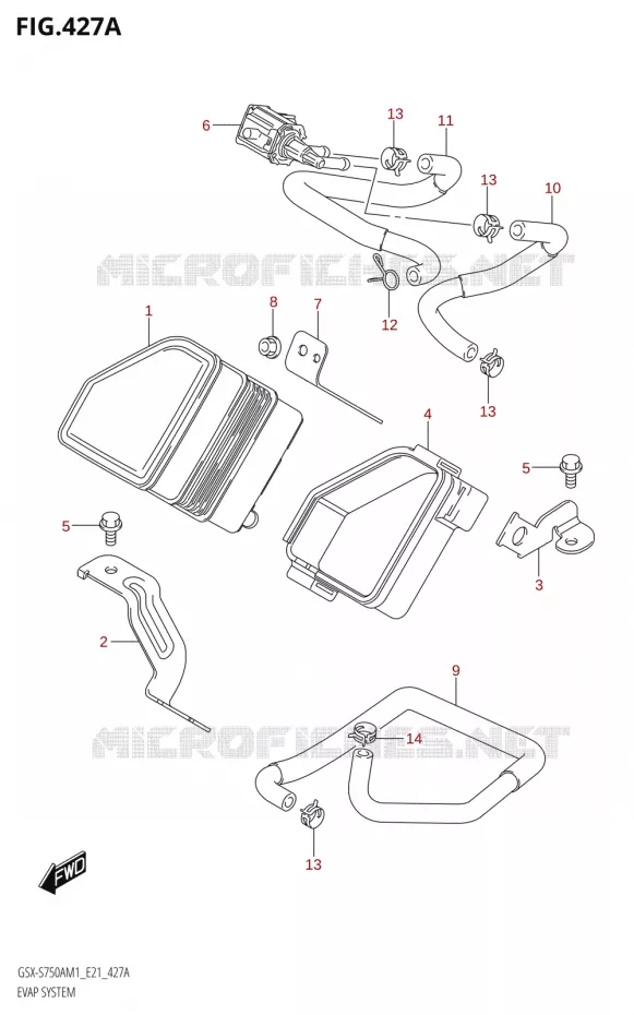 SYSTÈME DE RECYCLAGE VAPEURS CARBURANT Suzuki MOTO 750 GSX-S 2021  GSX-S750UQ / ​GSX-S750UQZ M1 (E21)