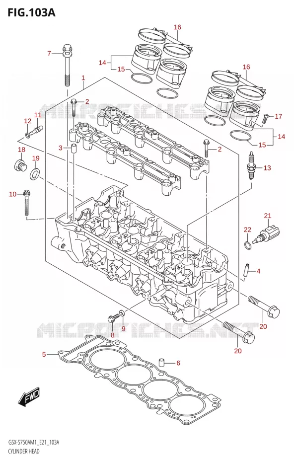 CULASSE Suzuki MOTO 750 GSX-S 2021  GSX-S750UQ / ​GSX-S750UQZ M1 (E21)