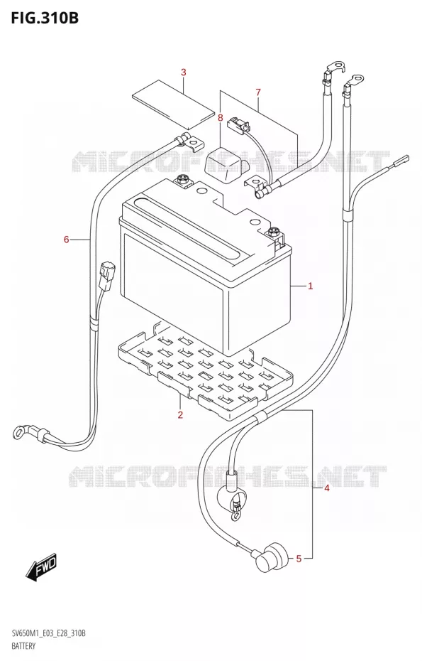 BATTERIE (SV650A,SV650XA) Suzuki MOTO 650 SV 2021  SV650 M1 (E03,E28,E33)