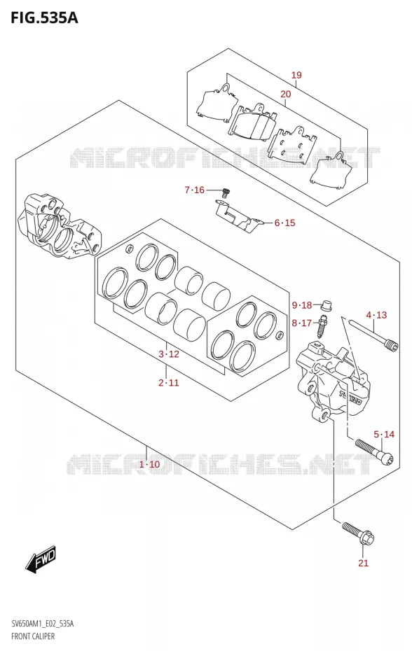 ETRIER DE FREIN AVANT Suzuki MOTO 650 SV 2021  SV650A M1 (E02)