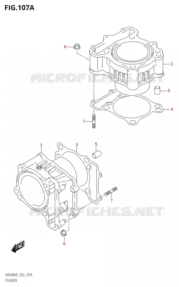 CYLINDRE Suzuki MOTO 650 SV 2021  SV650A M1 (E19)