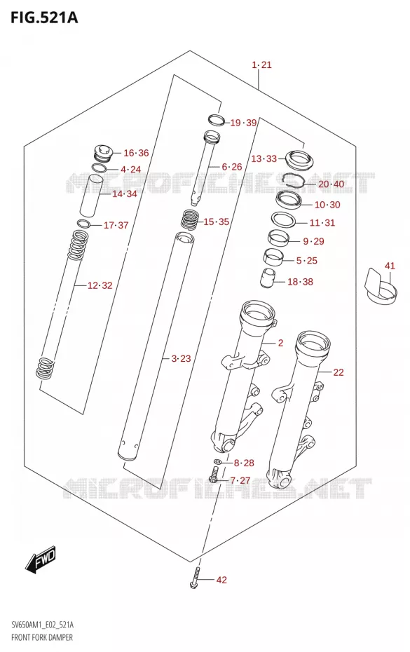 FOURCHERK DAMPER (SV650A,SV650AU) Suzuki MOTO 650 SV 2021  SV650A M1 (E19)