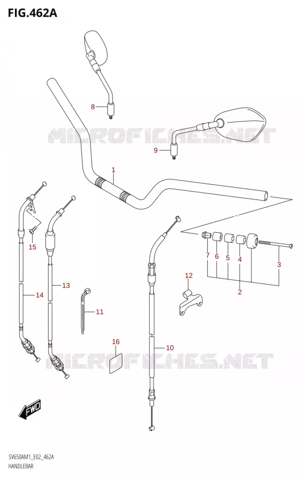 GUIDONAR (SV650A,SV650AU) Suzuki MOTO 650 SV 2021  SV650A M1 (E19)