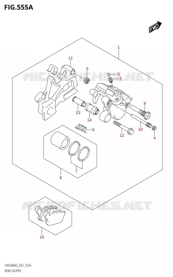 ETRIER DE FREIN ARRIERE Suzuki MOTO 650 SV 2022  SV650A M2 (E02,E19)