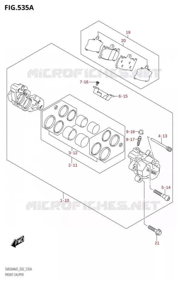 ETRIER DE FREIN AVANT Suzuki MOTO 650 SV 2022  SV650A M2 (E02,E19)