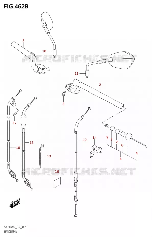 GUIDON (SV650XA,SV650XAU) Suzuki MOTO 650 SV 2022  SV650A M2 (E02,E19)