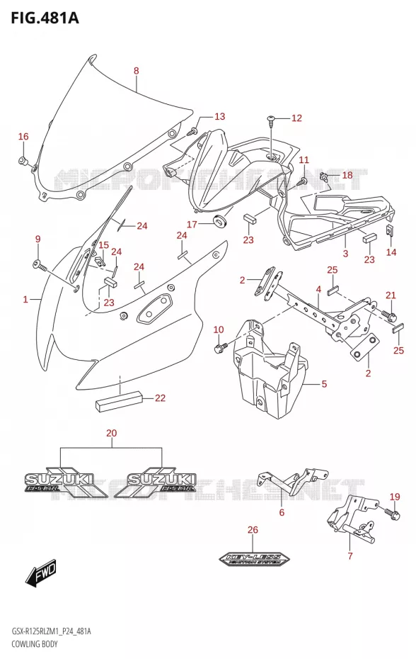 CARENAGE AVANT - TETE DE FOURCHE Suzuki MOTO 125 GSX-R 2021  GSX-R125RLZ M1 (P24)