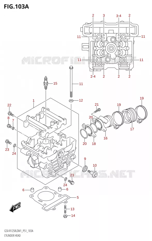 CULASSE Suzuki MOTO 125 GSX-R 2021  GSX-R125RLZ M1 (P51)