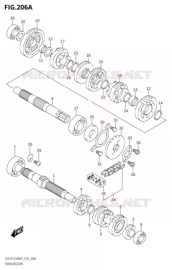 TRANSMISSION Suzuki MOTO 125 GSX-R 2021  GSX-R125XA M1 (P24)