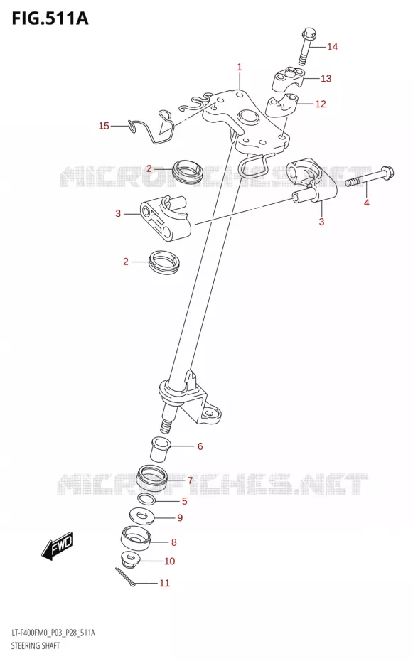 COLONNE DE DIRECTION Suzuki QUAD 400 KINGQUAD 2020  LT-F400F (P03)