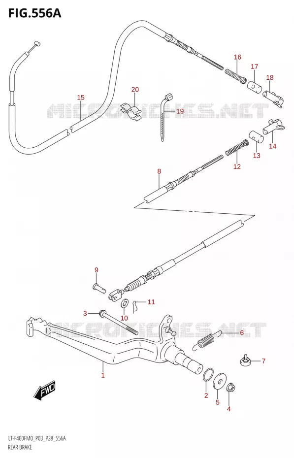 FREIN ARRIERE Suzuki QUAD 400 KINGQUAD 2020  LT-F400F (P03)