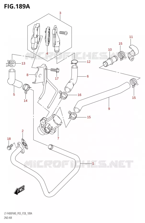 SYSTEME RECYCLAGE GAZ ECHAPPEMENT Suzuki QUAD 400 KINGQUAD 2020  LT-F400F (P03)