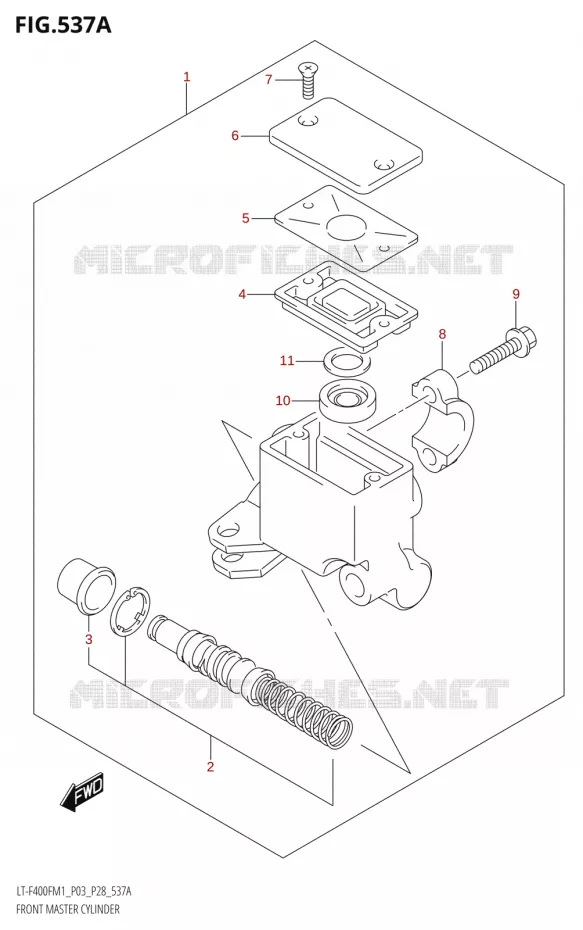 MAITRE CYLINDRE AVANT Suzuki QUAD 400 KINGQUAD 2021  LT-F400F M1 (P03)