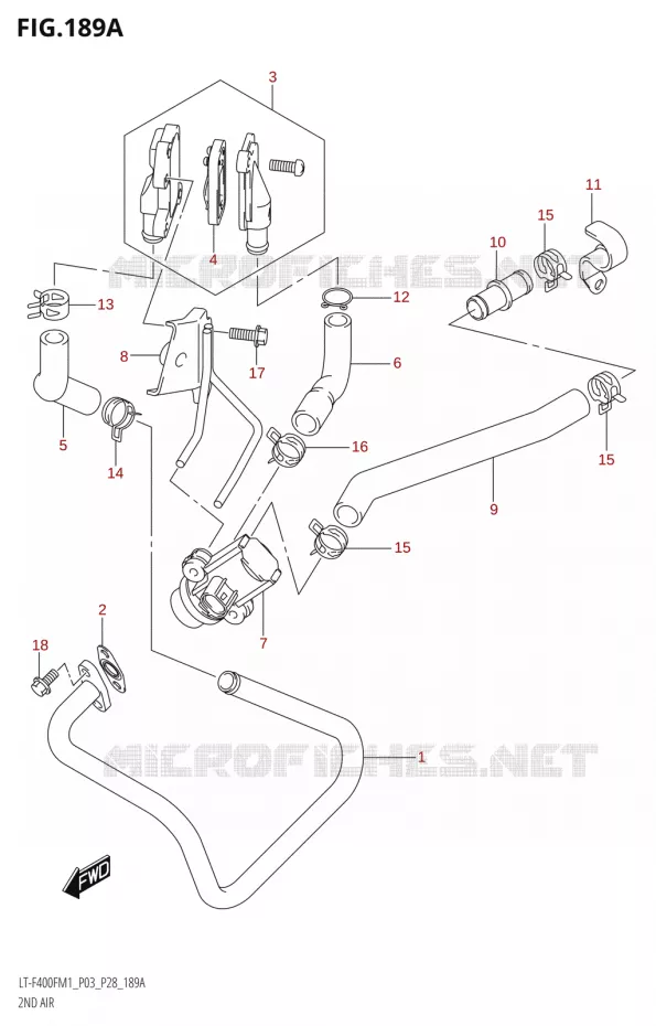 SYSTEME RECYCLAGE GAZ ECHAPPEMENT Suzuki QUAD 400 KINGQUAD 2021  LT-F400F M1 (P03)