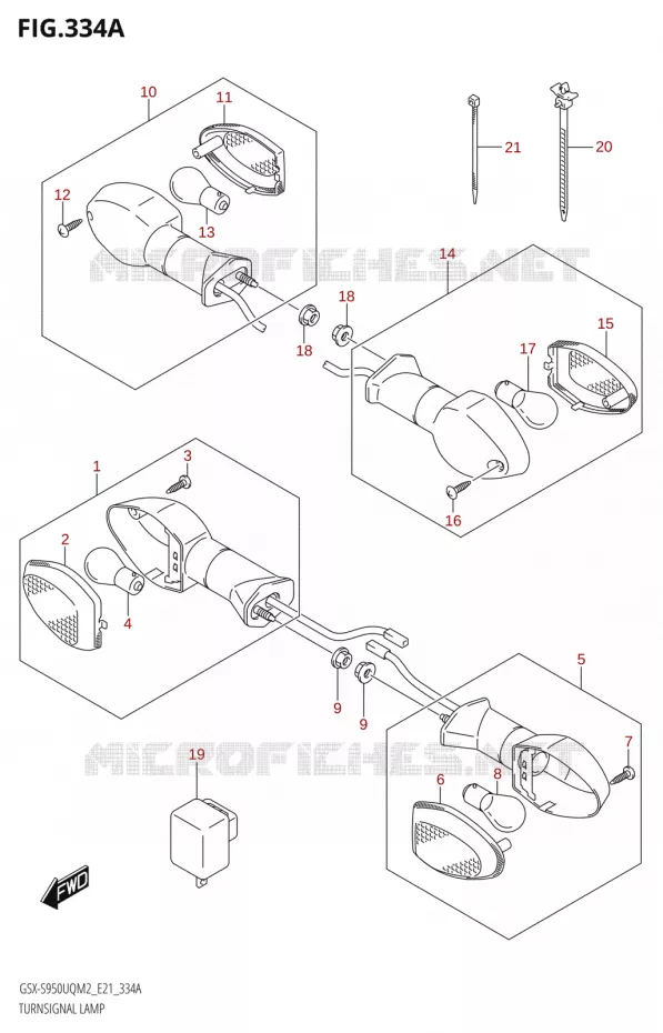 CLIGNOTANTS Suzuki MOTO 950 GSX-S 2022  GSX-S950UQM2 (E21)