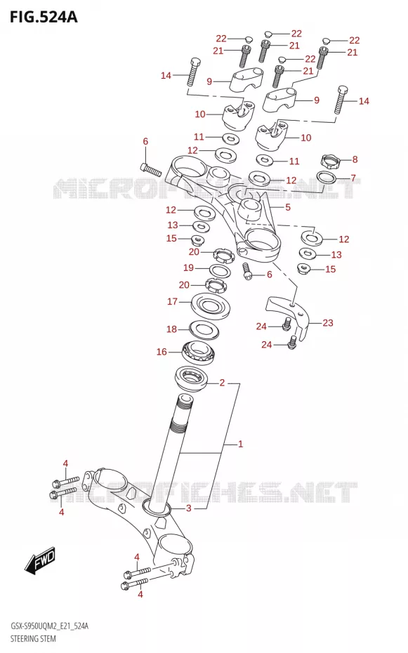 COLONNE DE DIRECTION Suzuki MOTO 950 GSX-S 2022  GSX-S950UQM2 (E21)