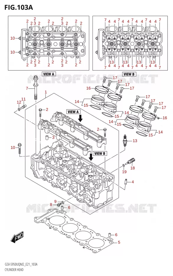 CULASSE Suzuki MOTO 950 GSX-S 2022  GSX-S950UQM2 (E21)
