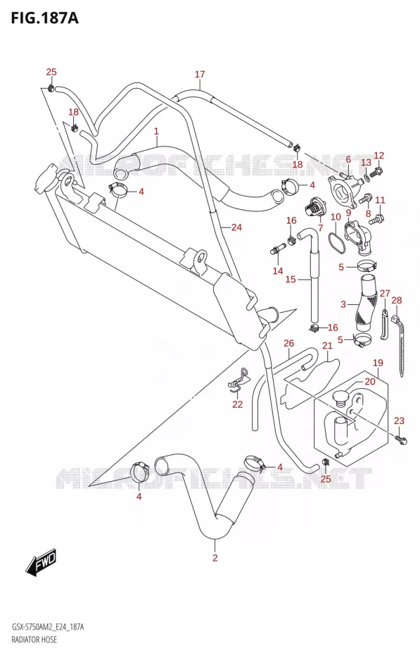 DURITES DE RADIATEUR - VASE D'EXPANSION Suzuki MOTO 750 GSX-S 2022  GSX-S750A M2