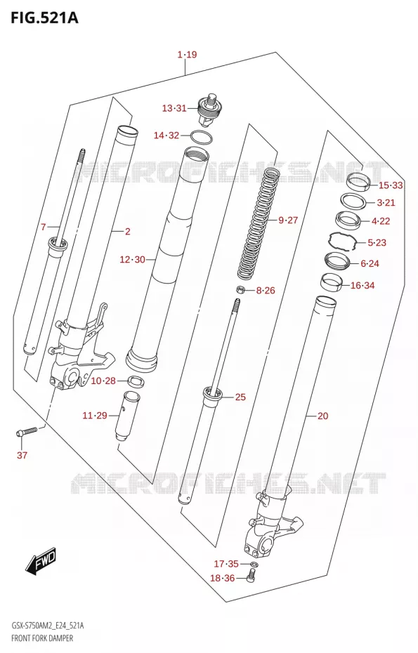 FOURCHE (GSX-S750A) Suzuki MOTO 750 GSX-S 2022  GSX-S750A M2