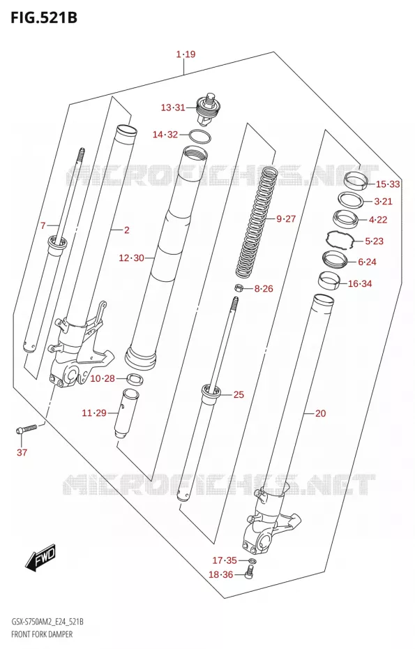 FOURCHE (GSX-S750ZA) Suzuki MOTO 750 GSX-S 2022  GSX-S750A M2