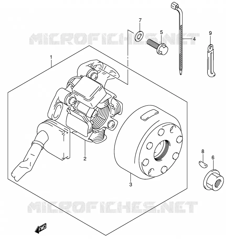 ALLUMAGE ROTOR - STATOR (MODELE K1/K2/K3/K4) Suzuki MOTO 250 RM 2002  RM250K2(E3/E28)