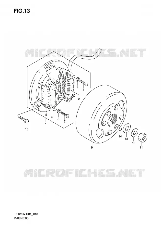 ALLUMAGE ROTOR - STATOR (MODELE X) Suzuki MOTO 125 Autres-modeles 1998  TF125W(E1)