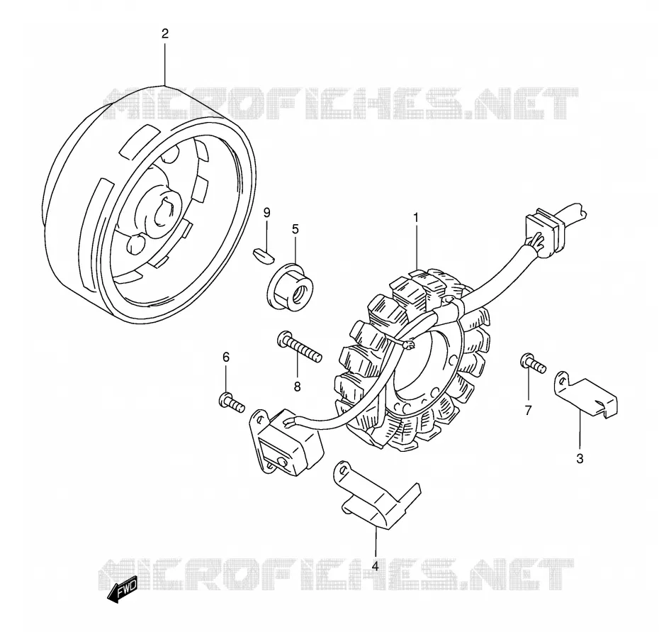 ALLUMAGE ROTOR - STATOR Suzuki MOTO 250 DR-Z 2003  DR-Z250K3(E3/E28)