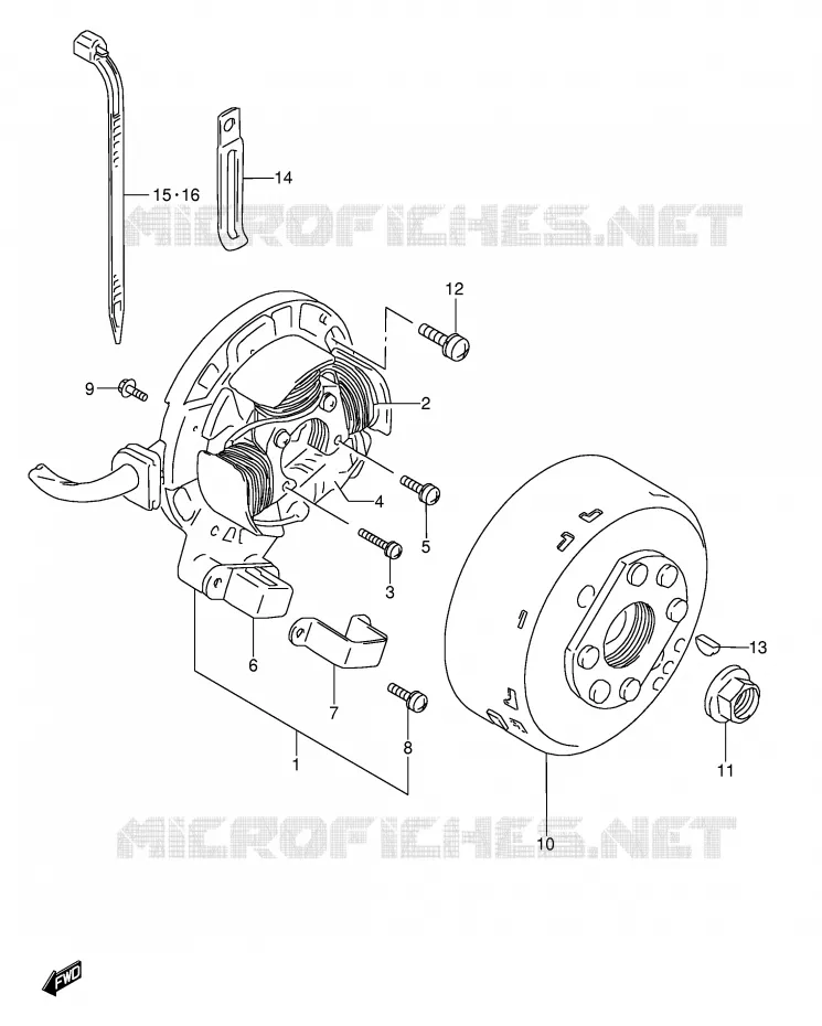 ALLUMAGE ROTOR - STATOR Suzuki MOTO 250 RMX 1992  RMX250N(E1)