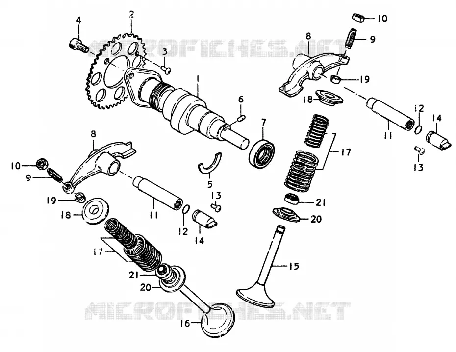 ARBRE A CAMES - SOUPAPES Suzuki MOTO 370 SP 1978  SP370C(C/N)