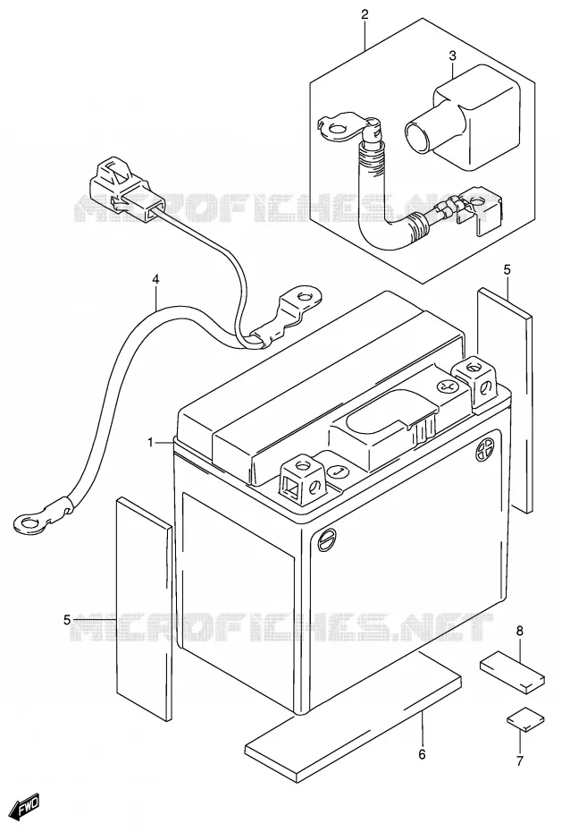 BATTERIE Suzuki MOTO 250 DR-Z 2002  DR-Z250K2(E3/E28)