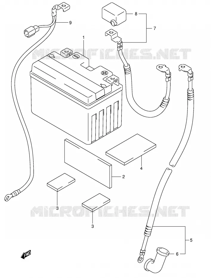 BATTERIE Suzuki MOTO 650 SV 2001  SV650UK1(E2)