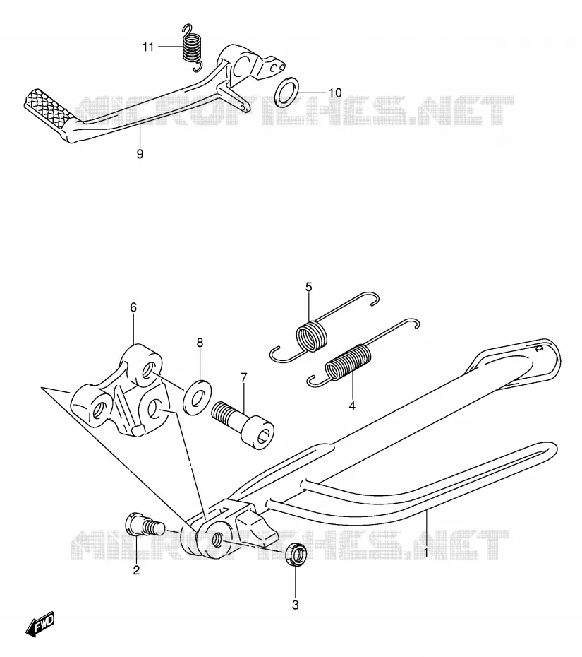 BEQUILLE (MODELE K4/K5) Suzuki MOTO 1000 SV 2003  SV1000S1K3(E2)