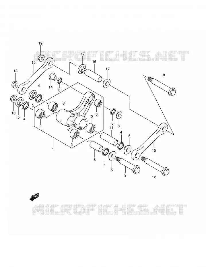 BIELLETTE DE SUSPENSION ARRIERE (MODELE K1) Suzuki MOTO 250 RM 2001  RM250K1(E2)