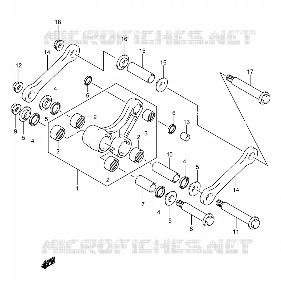 BIELLETTE DE SUSPENSION ARRIERE (MODELE K2/K3) Suzuki MOTO 250 RM 2006  RM250K6(E3/E28)