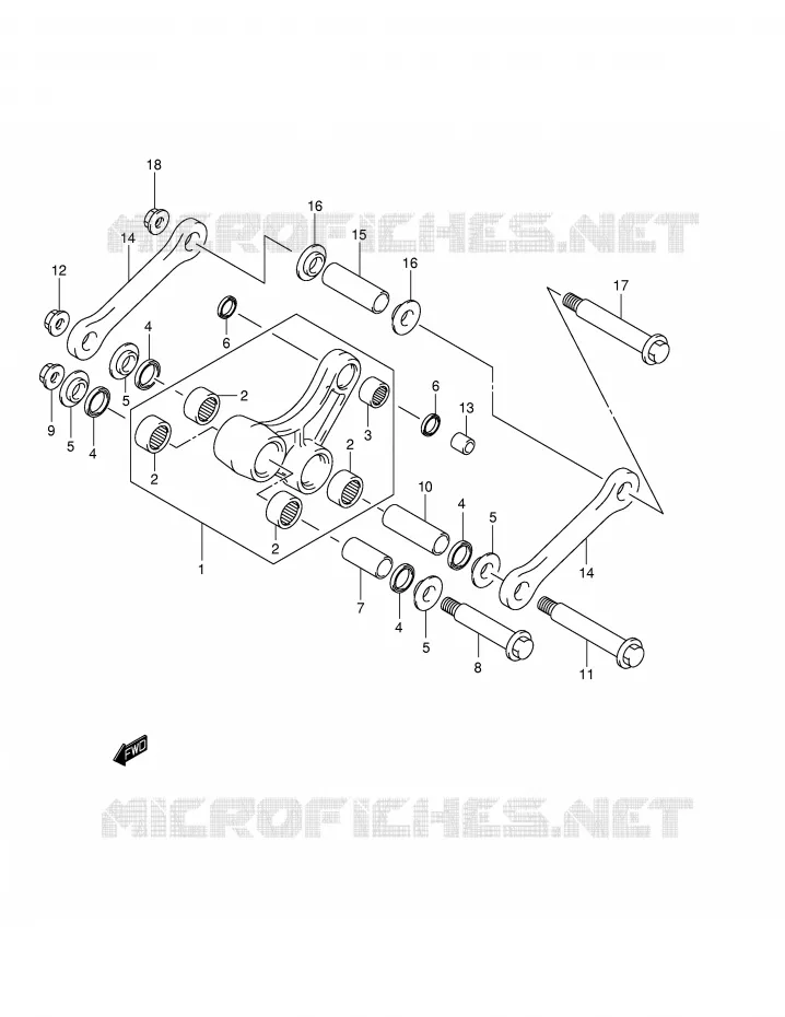 BIELLETTE DE SUSPENSION ARRIERE (MODELE K2) Suzuki MOTO 250 RM 2002  RM250K2(E2)