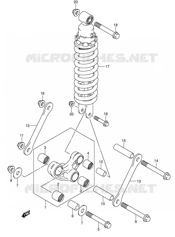 BIELLETTE DE SUSPENSION ARRIERE Suzuki MOTO 650 SV 2003  SV650UK3(E2)
