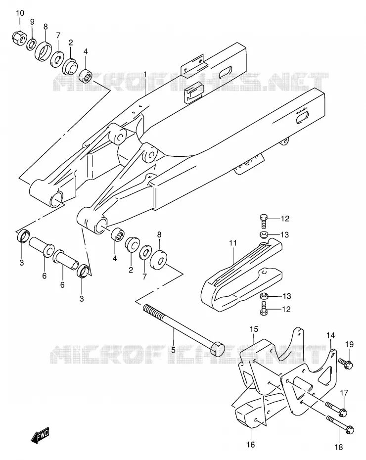 BRAS OSCILLANT ARRIERE (MODELE K2) Suzuki MOTO 85 RM 2005  RM85K5(P3/P28)