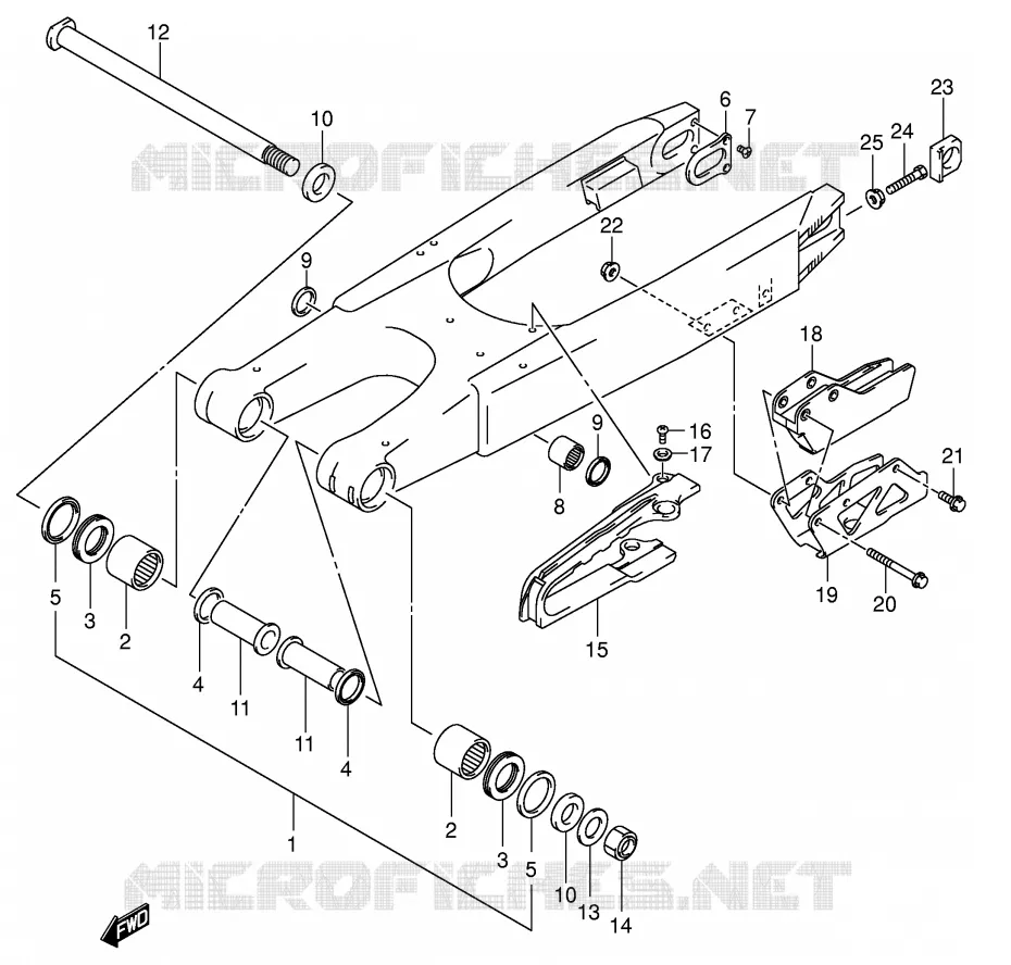BRAS OSCILLANT ARRIERE (MODELE K4) Suzuki MOTO 125 RM 2004  RM125K4(E3/E28)