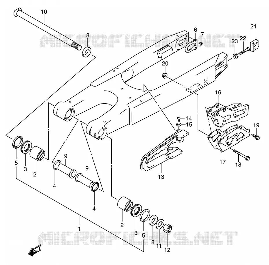 BRAS OSCILLANT ARRIERE (MODELE K5/K6) Suzuki MOTO 125 RM 2004  RM125K4