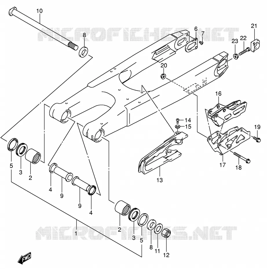 BRAS OSCILLANT ARRIERE (MODELE K5/K6) Suzuki MOTO 250 RM 2004  RM250K4(E3/E28)