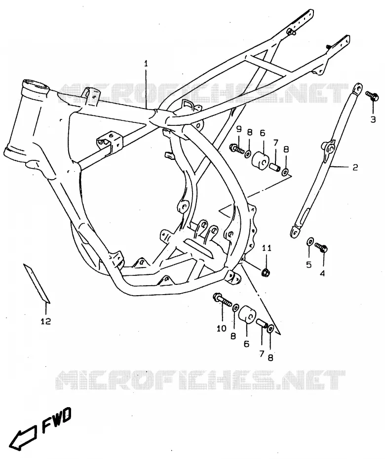 CADRE Suzuki MOTO 80 RM 1998  RM80XW(T/V/W)