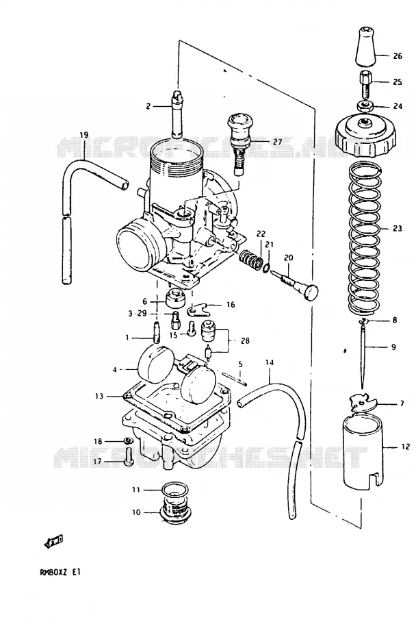 CARBURATEUR Suzuki MOTO 80 RM 1982  RM80XZ