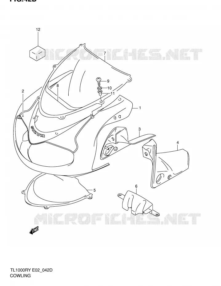 CARENAGES - ETIQUETTES (MODELE K2) Suzuki MOTO 1000 TL-R 2002  TL1000RK2(E2)