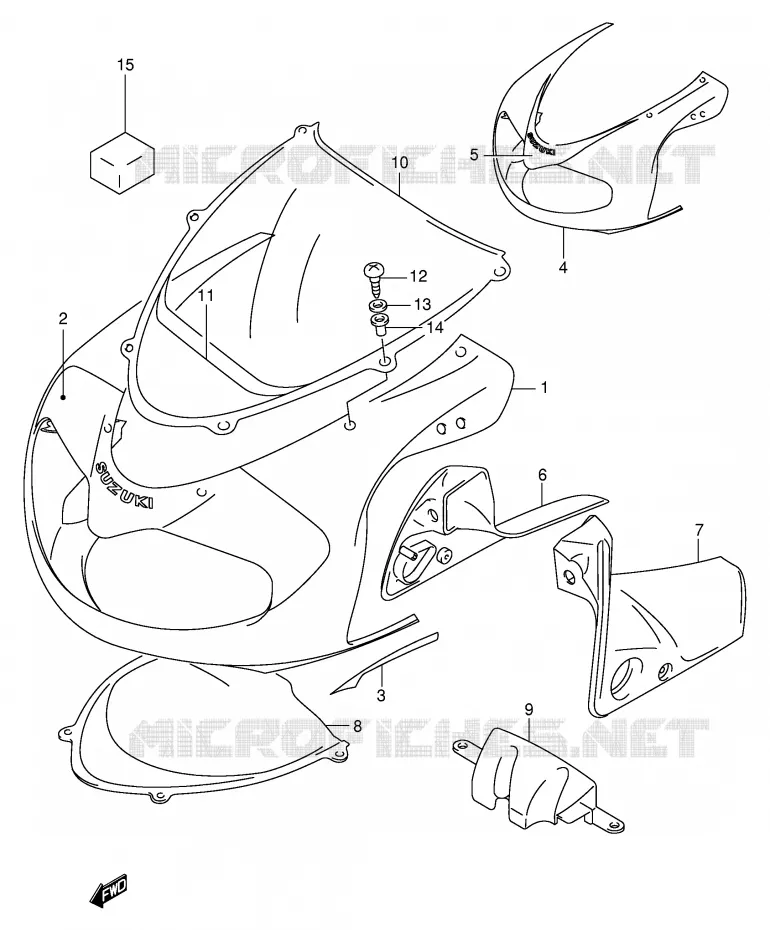 CARENAGES - ETIQUETTES (MODELE X) Suzuki MOTO 1000 TL-R 2001  TL1000RK1(E2)