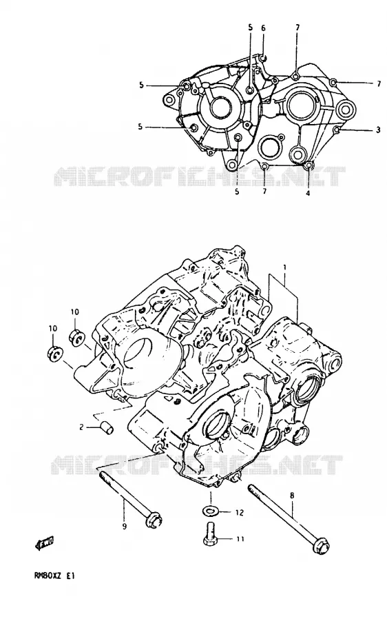 CARTER Suzuki MOTO 80 RM 1982  RM80XZ