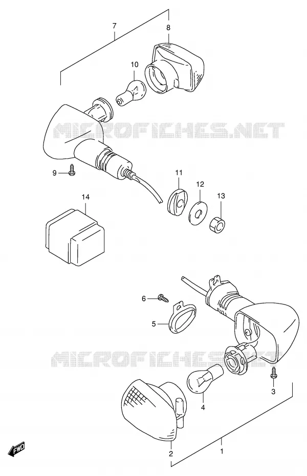 CLIGNOTANTS Suzuki MOTO 1000 TL-S 2001  TL1000SK1(E2)
