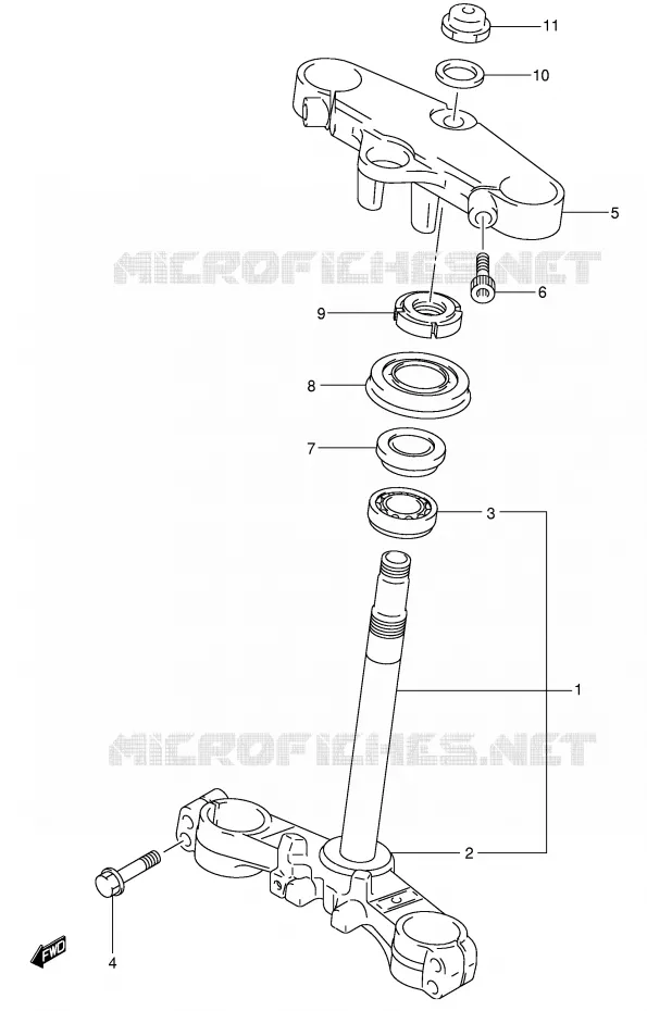 COLONNE DE DIRECTION (SV650SK1/SK2) Suzuki MOTO 650 SV 2000  SV650UY(E2)