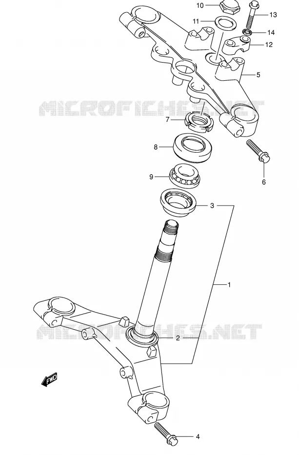 COLONNE DE DIRECTION Suzuki MOTO 125 VAN-VAN 2005  RV125K5(E19)