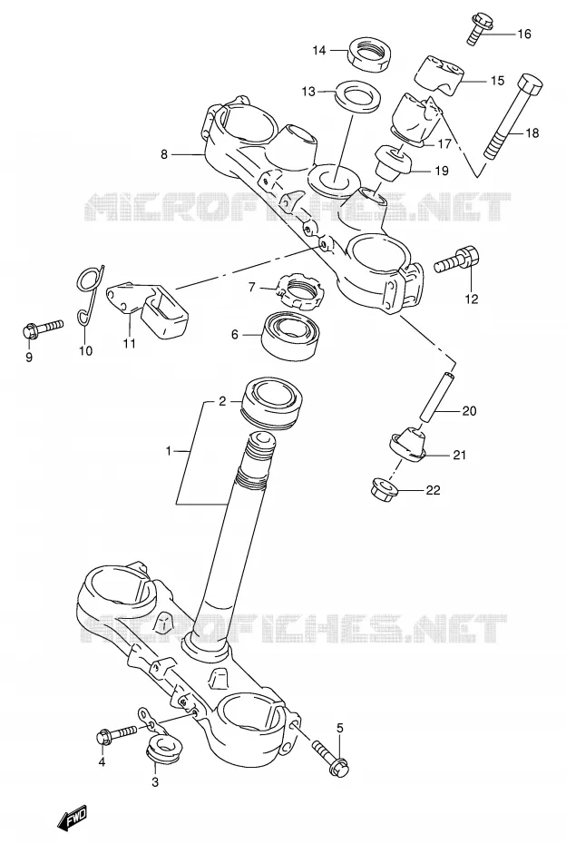 COLONNE DE DIRECTION Suzuki MOTO 250 RMX 1998  RMX250W(E1)